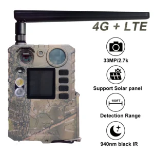 BolyGuard BG410-M 2.7K HD 33MP Cellular Trail Camera 940nm IR Night Vision, 4G Wireless, Outdoor Hunting Camera+gift 32GB TF