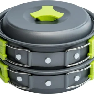 Camping Cookware Mess Kit for Backpacking Gear – Camping Cooking Set - Camping Pots and Pans Set - Backpacking Stove/Portable