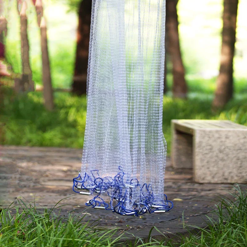 Lawaia Hand Cast Net Aluminum or Blue Plastic Ring Folding Network Steel Pendant Monofilament Nylon Fishing Line Fishnet - Image 2