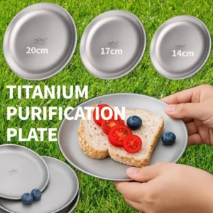 Titanium Purification Plate Portable Travel Tableware Anti-Fall Backcountry Dinnerware Stackable Camping Tray Camping Supplies