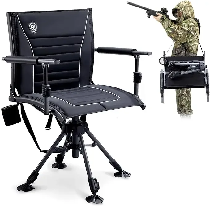 Customizable 360° Silent Swivel Hunting Chair for Blinds, Adjustable Folding Hunting Seats for Outdoor Activities, Fishing, Supp - Image 7
