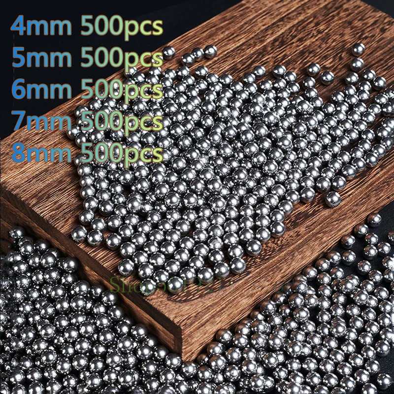 500pcs/Lot 4mm 5mm 6mm 7mm 8mm Steel Balls Hunting High-carbon Steel Slingshot Balls Catapult Slingshot Hitting Steel Ball - Image 2