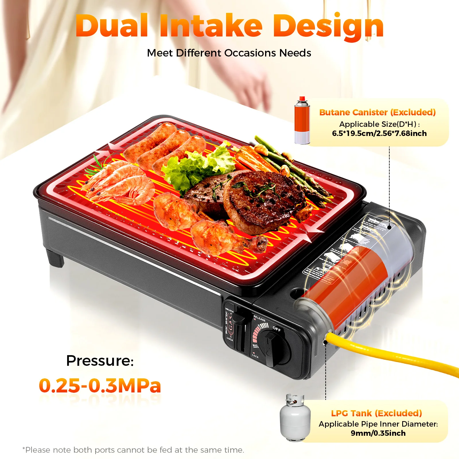 Portable Camping Grill Gas Stove Butane Gas Stove For Camping, Traveling, Trekking 0.25-0.3mpa 41.5*28*11cm - Image 2