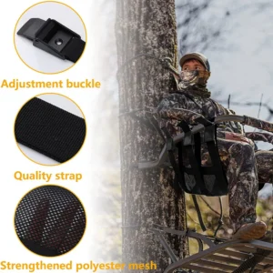 1pc Adjustable Tree Stand Chair Breathable Mesh Outdoor Camping Fishing Hunting Seat For Adults Kids Durable Climbing Chair