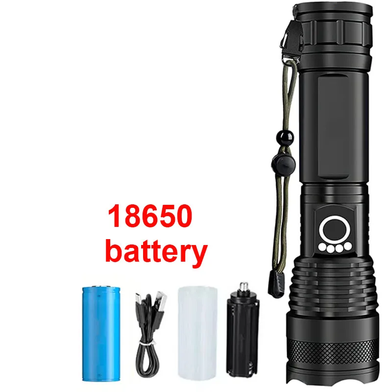 High Power Rechargeable LED Tactical Flashlight Aluminum Alloy Telescopic Zoom Torch Lamp for Outdoor Camping Fishing - Image 7