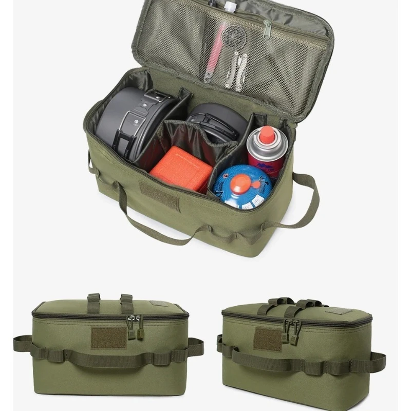 Outdoor Camping Gas Tank Storage Bag Large Capacity Ground Nail Tool Bag Gas Canister Picnic Cookware Utensils Kit Bag - Image 2
