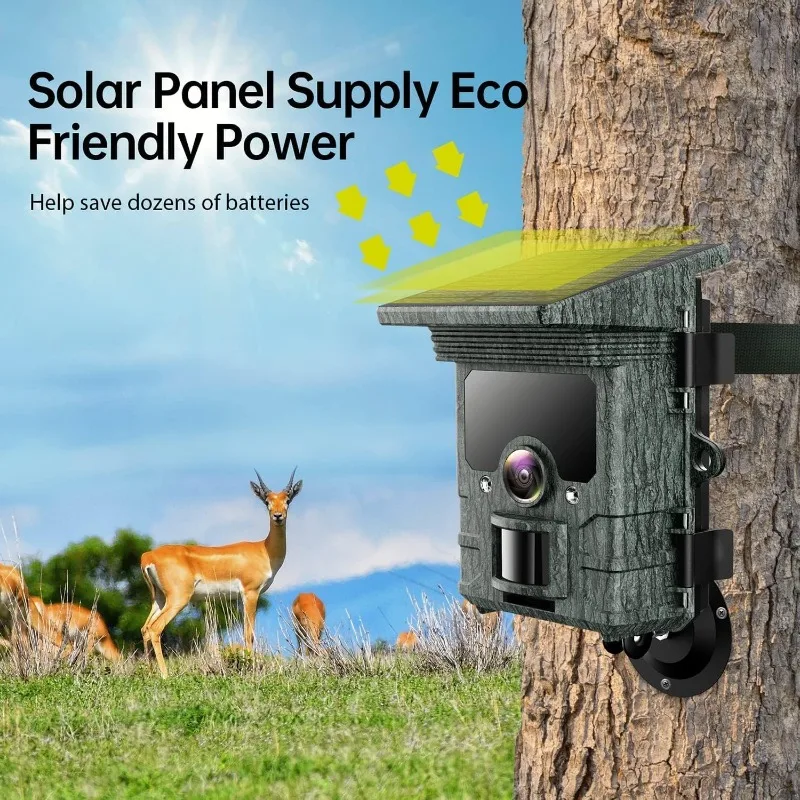 Solar Wildlife 50MP 4K Video Trail Camera Night Vision 0.3s Motion Activated Waterproof Garden Camera Outdoor Hunting Monitoring - Image 5