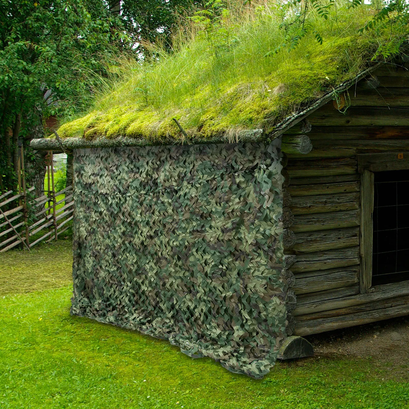 Camouflage Net 8x8m 210D Oxford Polyester Woodland Waterproof Foldable Hunting Camping Military Camo Outdoor Net - Image 3