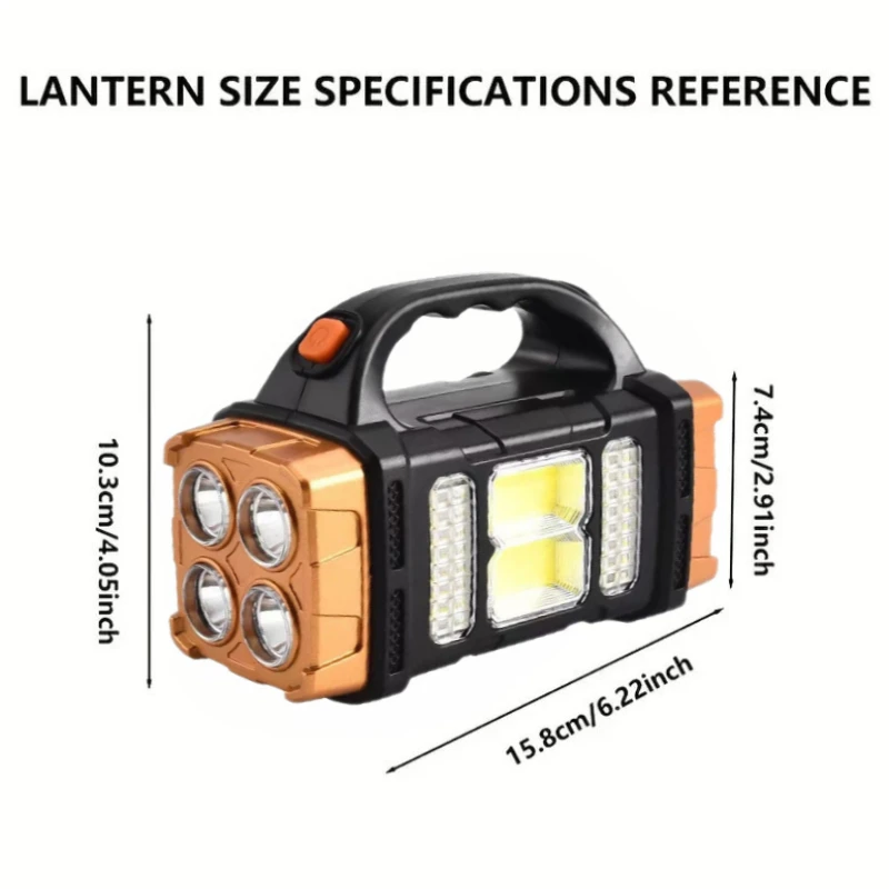 LED Flashlight USB+Solar Rechargeable Flashlight COB Outdoor Camping Torch Portable Searchlight Power Bank for Fishing Outdoor - Image 7