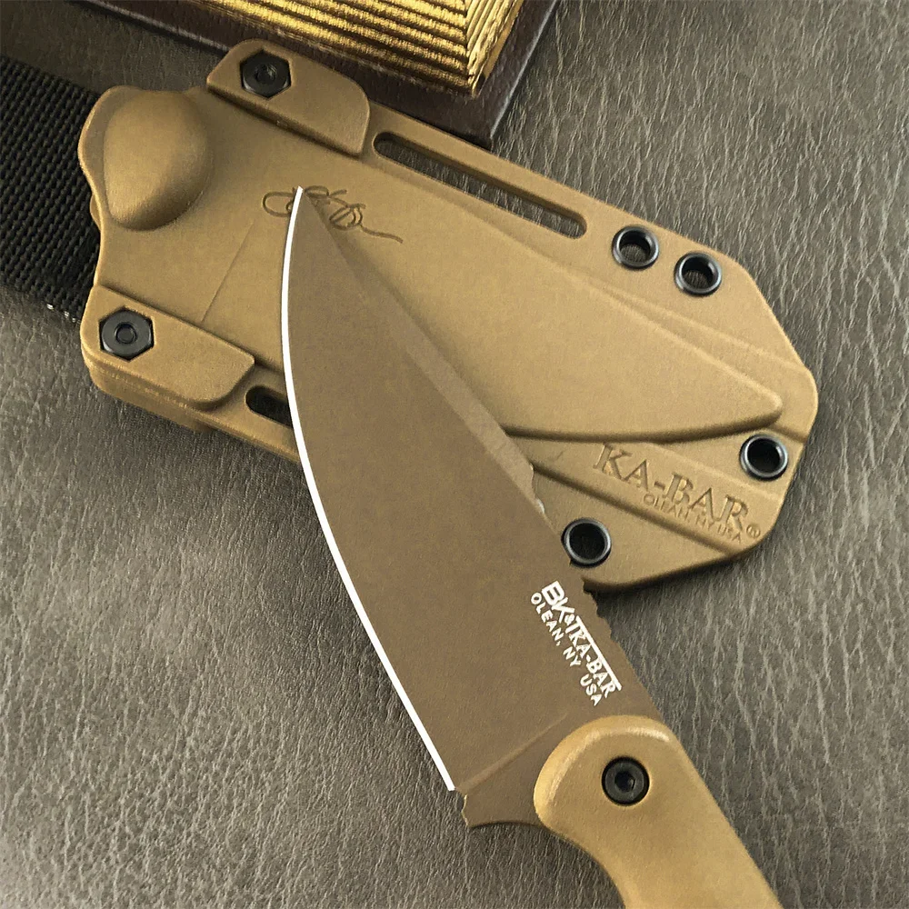 KA-BAR18 Military Fixed Blade Knife D2 Blade Nylon Fiberglass Handle Outdoor Jungle Hunting Cutting Knives EDC Emergency Tools - Image 4