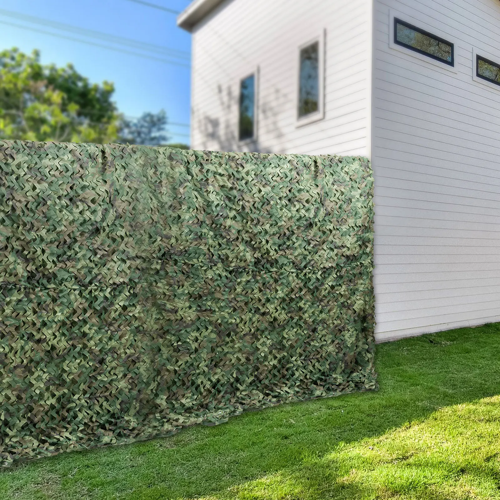 Camouflage Net 8x8m 210D Oxford Polyester Woodland Waterproof Foldable Hunting Camping Military Camo Outdoor Net - Image 5
