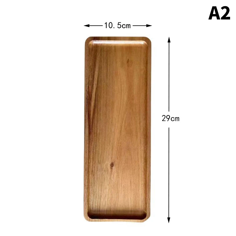 1PC Wooden Serving Trays Oval Wood Tray Platters for Serving Food Dishes Dinner Plates Solid Wood Round Dessert Plate - Image 11