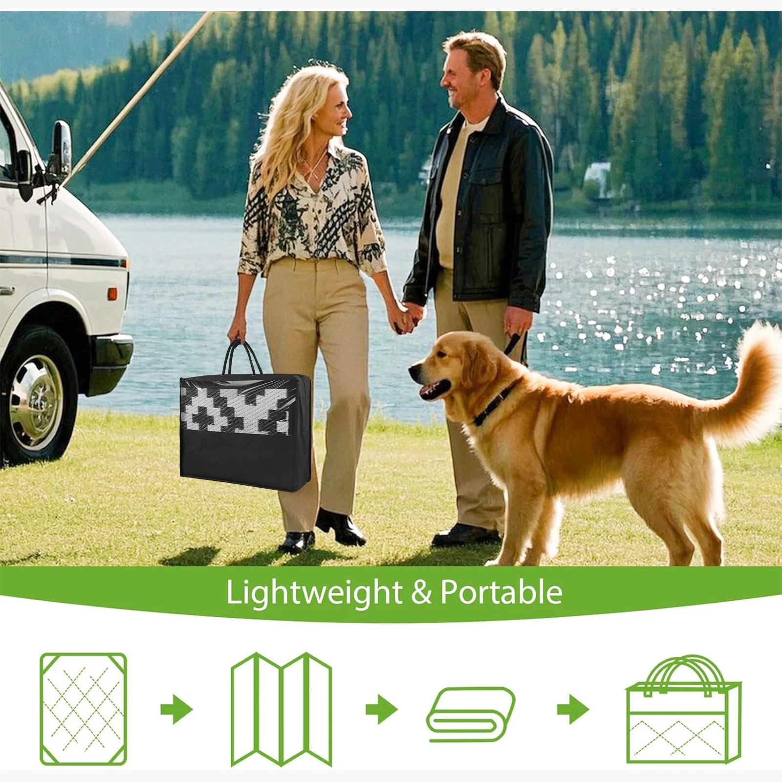 152x244CM Outdoor Rug for Patio Waterproof Anti-slip Plastic Straw Garden Mat Carpet UV Resistant Rugs for Camping Beach Picnic - Image 4