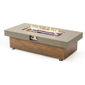48" Propane Fire Pit,Outdoor Gas Fire Pit Table with Rain Cover,Rectangular Heater for Patio, Backyard, Deck,50,000BTU Outdoor