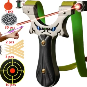304 Stainless Steel Laser Slingshot Monster Double Clip Sling Shot Outdoor Hunting and Shooting High-precision Training Package