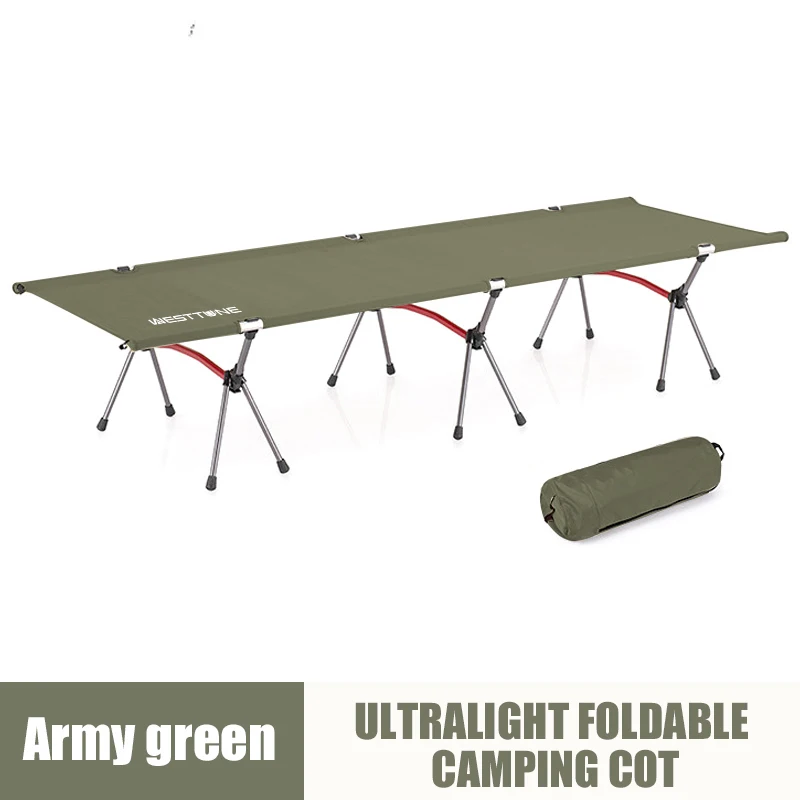 WESTTUNE Camping Cot with Leg Extenders Portable Folding Bed Ultralight Aluminum Alloy Sleeping Cot for Outdoor Hiking Travel - Image 7