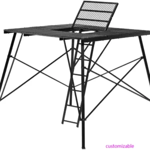 65" L x 65" W x 5' H Ground Blind Platform - Durable Powder-Coated Steel Outdoor Hunting Trap Door Universal Platform