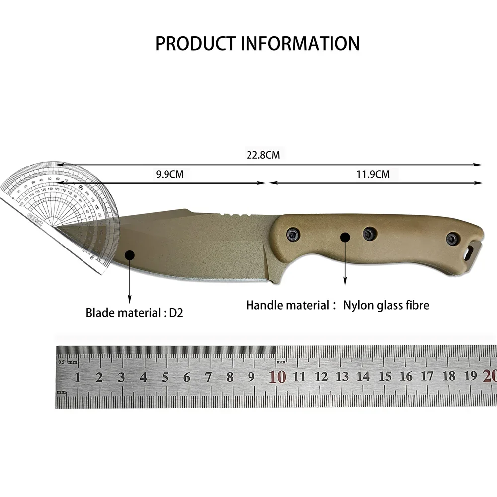 KA-BAR18 Military Fixed Blade Knife D2 Blade Nylon Fiberglass Handle Outdoor Jungle Hunting Cutting Knives EDC Emergency Tools - Image 6
