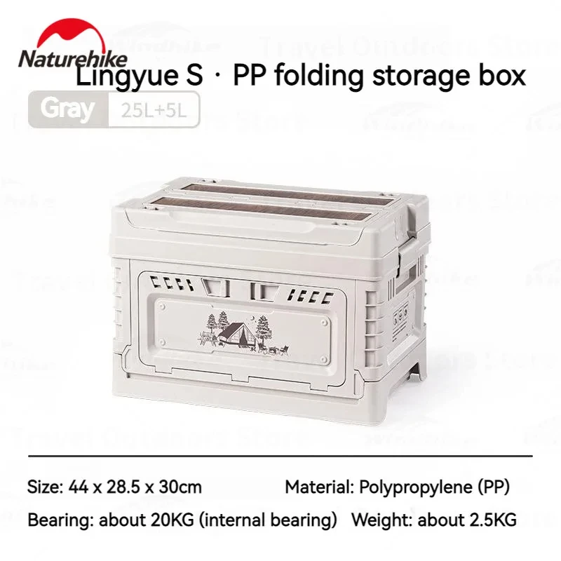 Naturehike Folding Camping Table Box 25L/50L Waterproof Storage Organizer Basket With Desktop Board Outdoor Indoor Portable - Image 8
