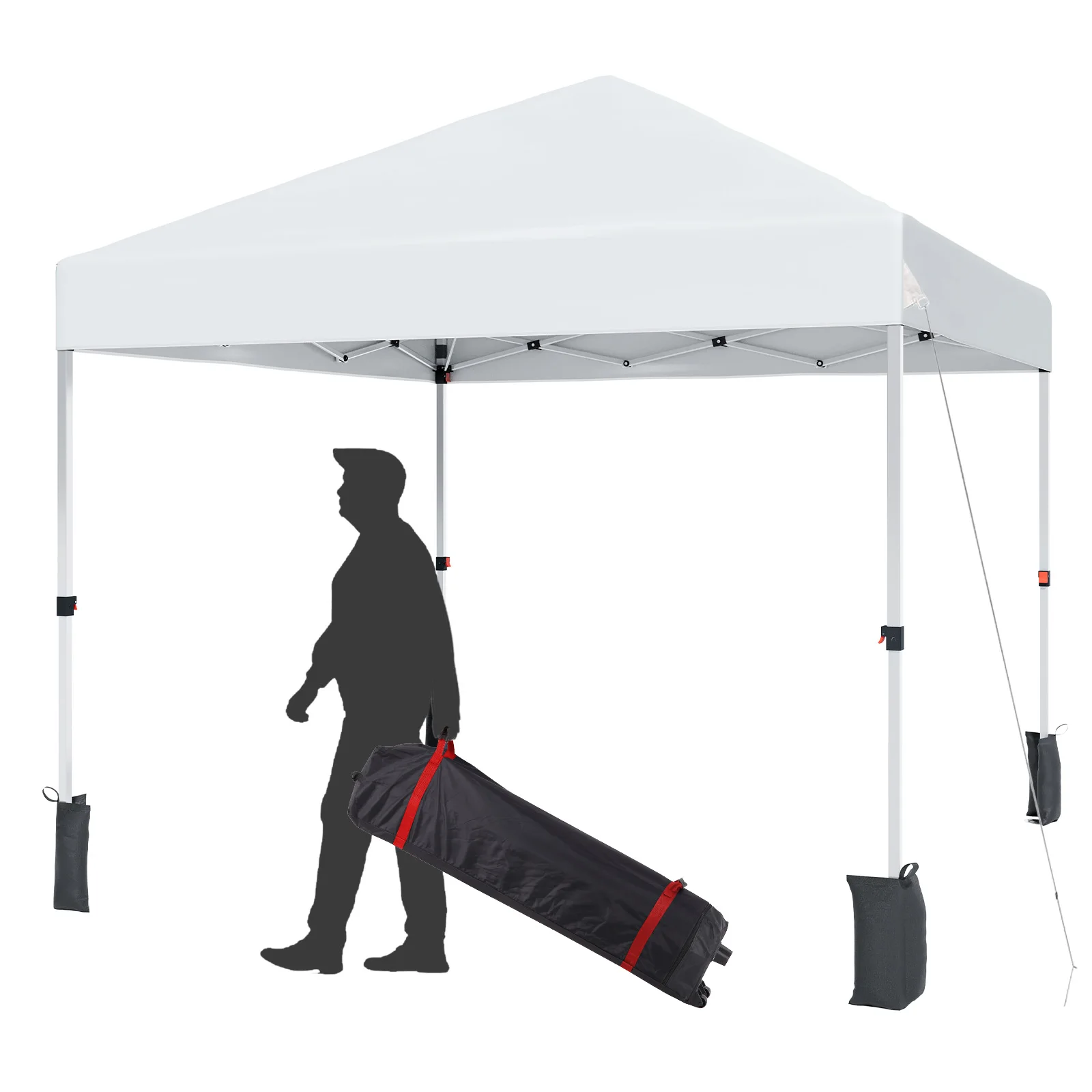 10x10ft Center Locking Canopy Tent, Portable Outdoor Canopy Tent, Height Adjustable Straight Legs, Waterproof and UV Protection - Image 8