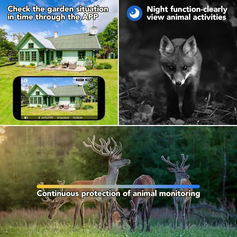 4G Solar Trail Camera with 48MP Photos, 4K Video, Night Vision, 7500mAh Battery for Wildlife Hunting and Scouting - Image 5