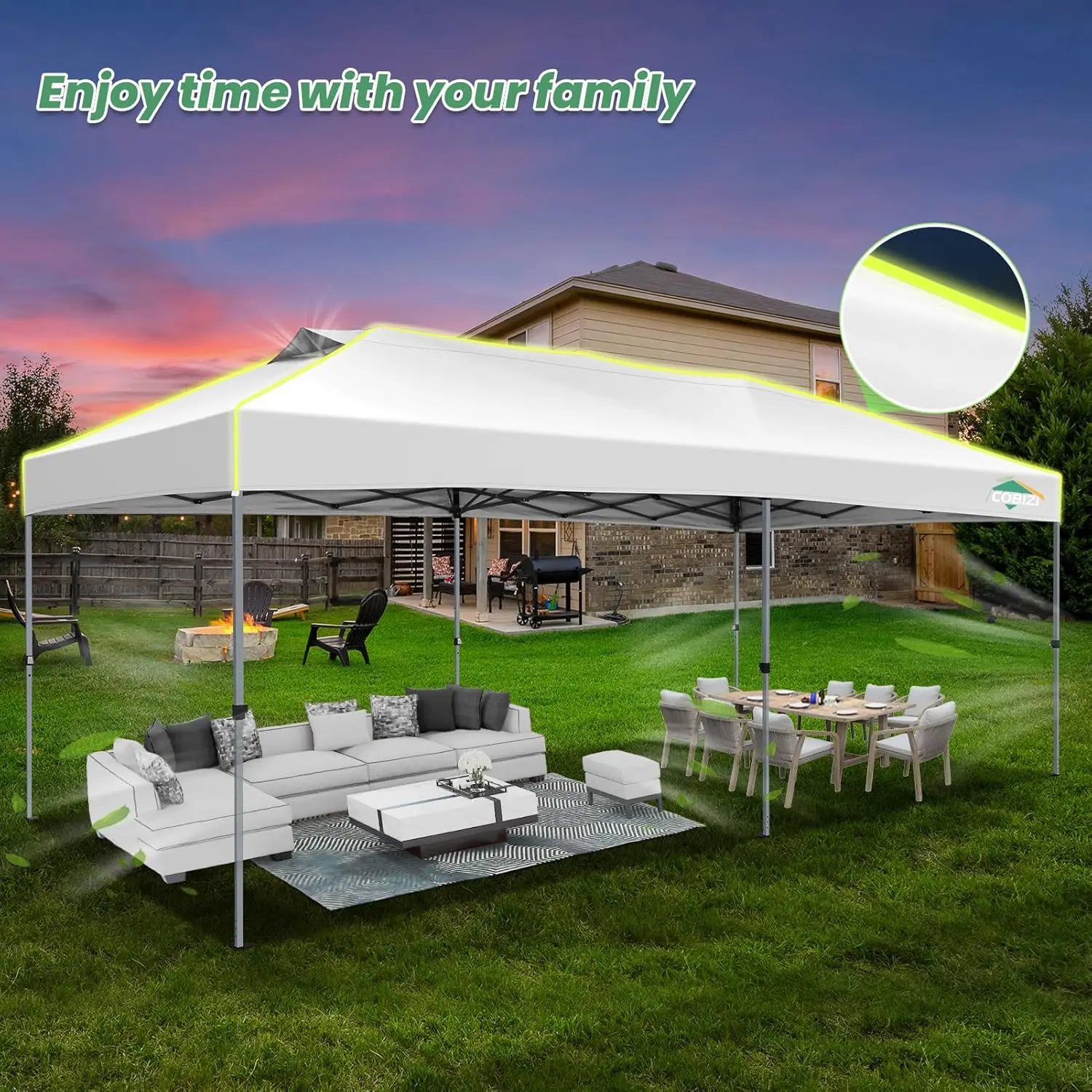 10x20 Pop Up Canopy Tent Without Removable Sidewalls, One Push Party Tent Outdoor Waterproof Event Canopy with Air Vent for Par - Image 5