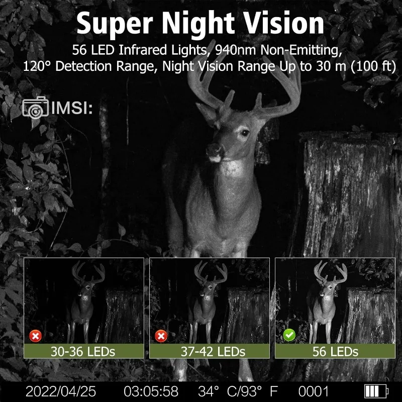 Solar Wildlife 50MP 4K Video Trail Camera Night Vision 0.3s Motion Activated Waterproof Garden Camera Outdoor Hunting Monitoring - Image 6