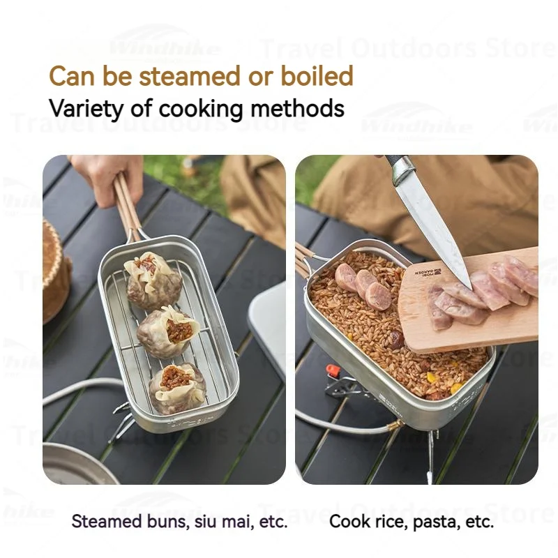 MOBI GARDEN Jiyan 0.8L Lunch Box Set 304 Stainless Steel Ultralight Novelty Camping Supplies Cool Camping Gear Camping Cooking - Image 4
