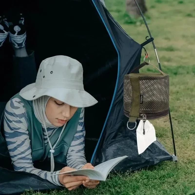 Outdoor camping tissue case roll paper storage bag with hook portable tissue holder tent hanging napkin holder camping supplies - Image 3