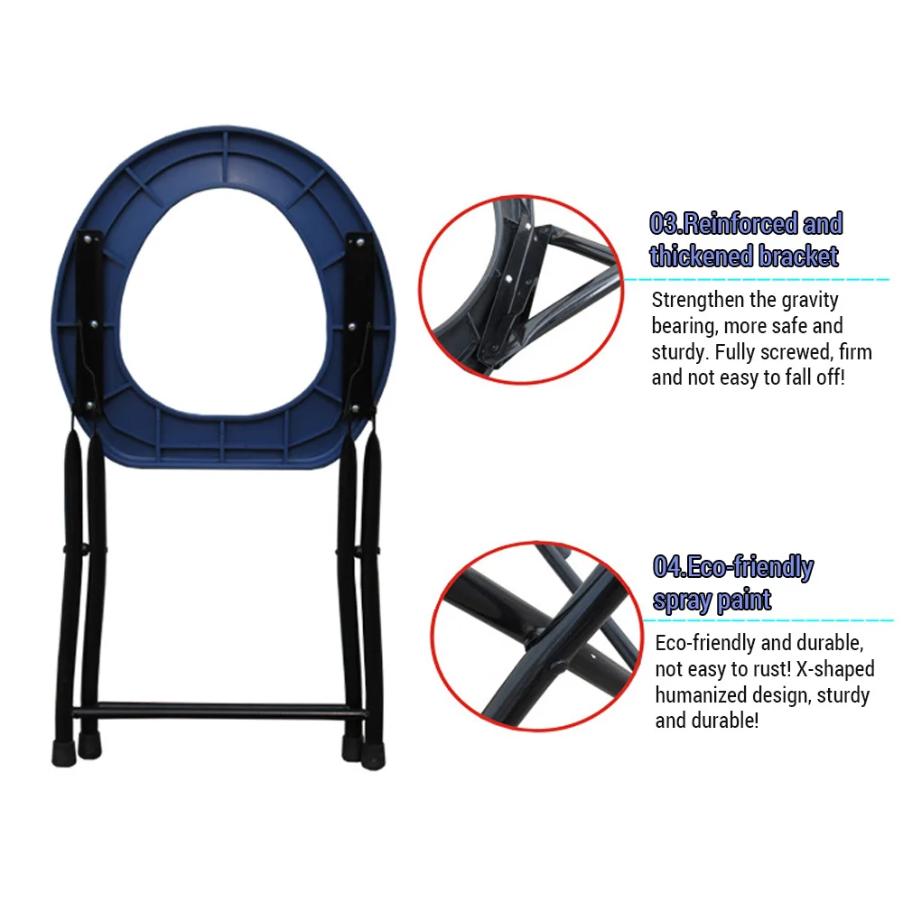 Folding Toilet Seat Portable Outdoor Toilet Suitable for Adults Anti-slip and Heavy-duty for Travel and Camping - Image 4