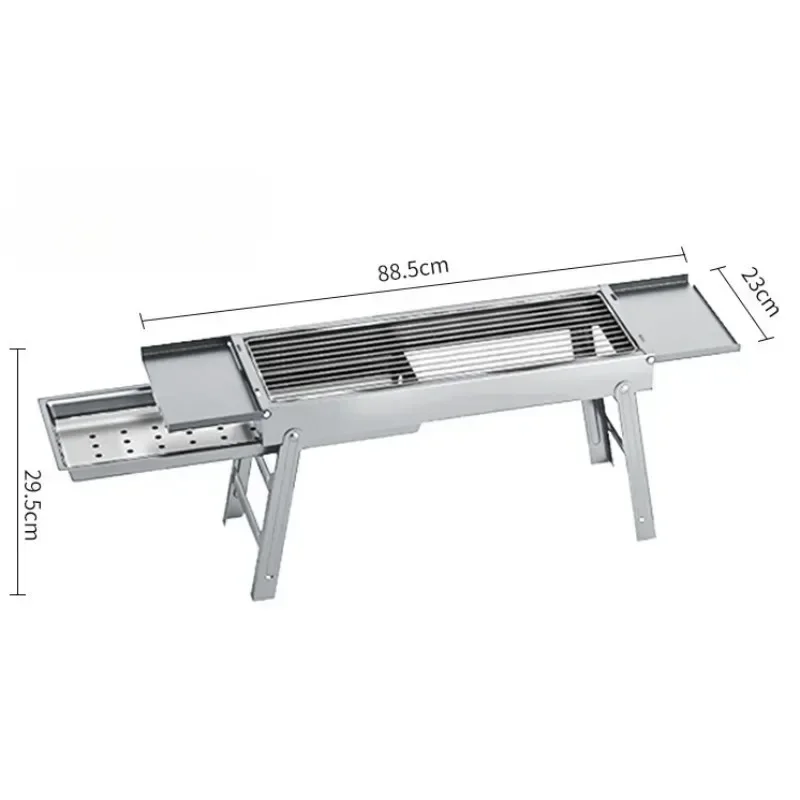 Household Barbecue Grill Stove Stainless Steel Outdoor Camping Folding Charcoal Stove Park Picnic Camp Cooking Supplies - Image 7