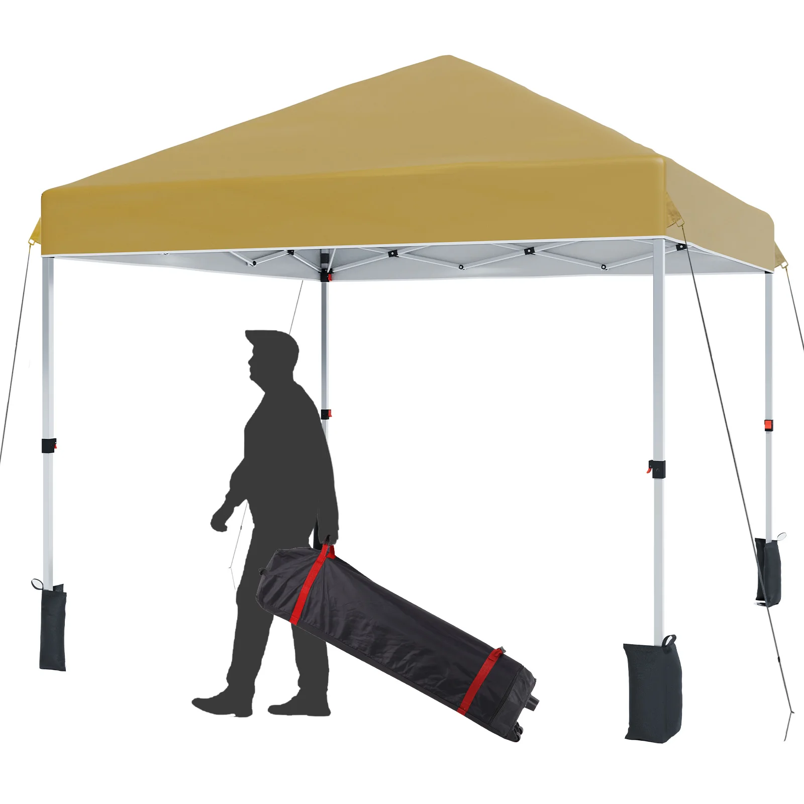 10x10ft Center Locking Canopy Tent, Portable Outdoor Canopy Tent, Height Adjustable Straight Legs, Waterproof and UV Protection - Image 7