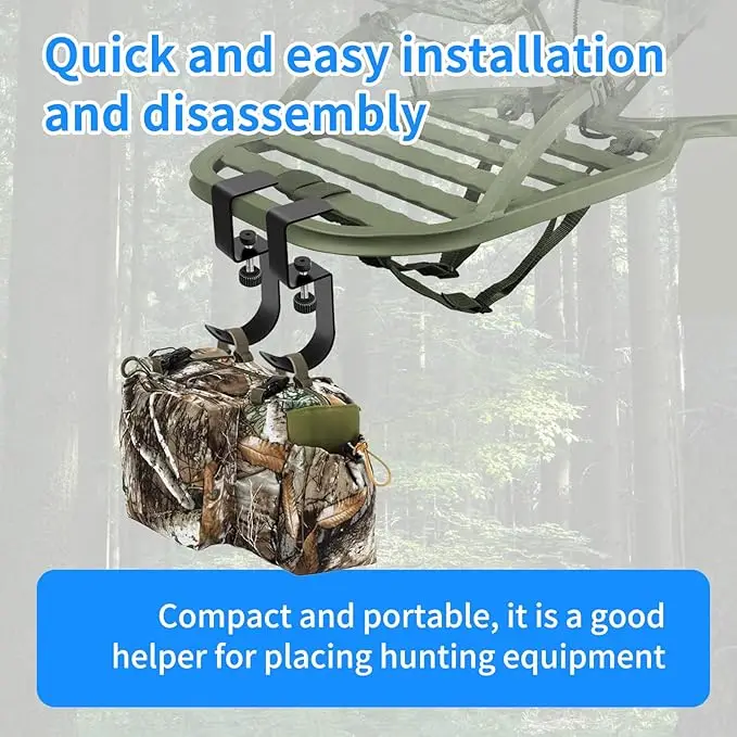 Metal Hunting Tree Stand Seat Hangers Adjustable Treestand Gear Hanger for Easy Hook on Treestand Accessories for Hunting - Image 5