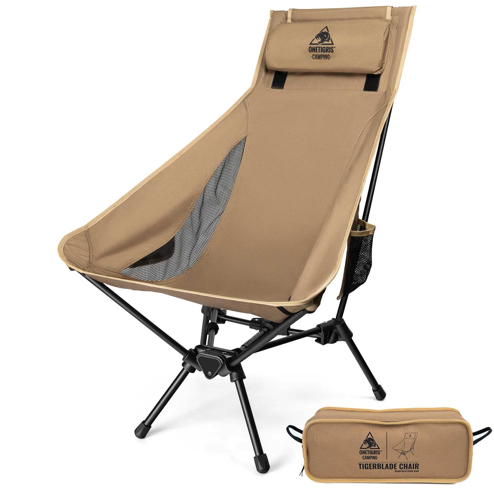 OneTigris Portable Tigerblade Camping Chairs Outdoor High Back Chair For Fishing Trekking BBQ Parties Gardening Indoor Use - Image 7