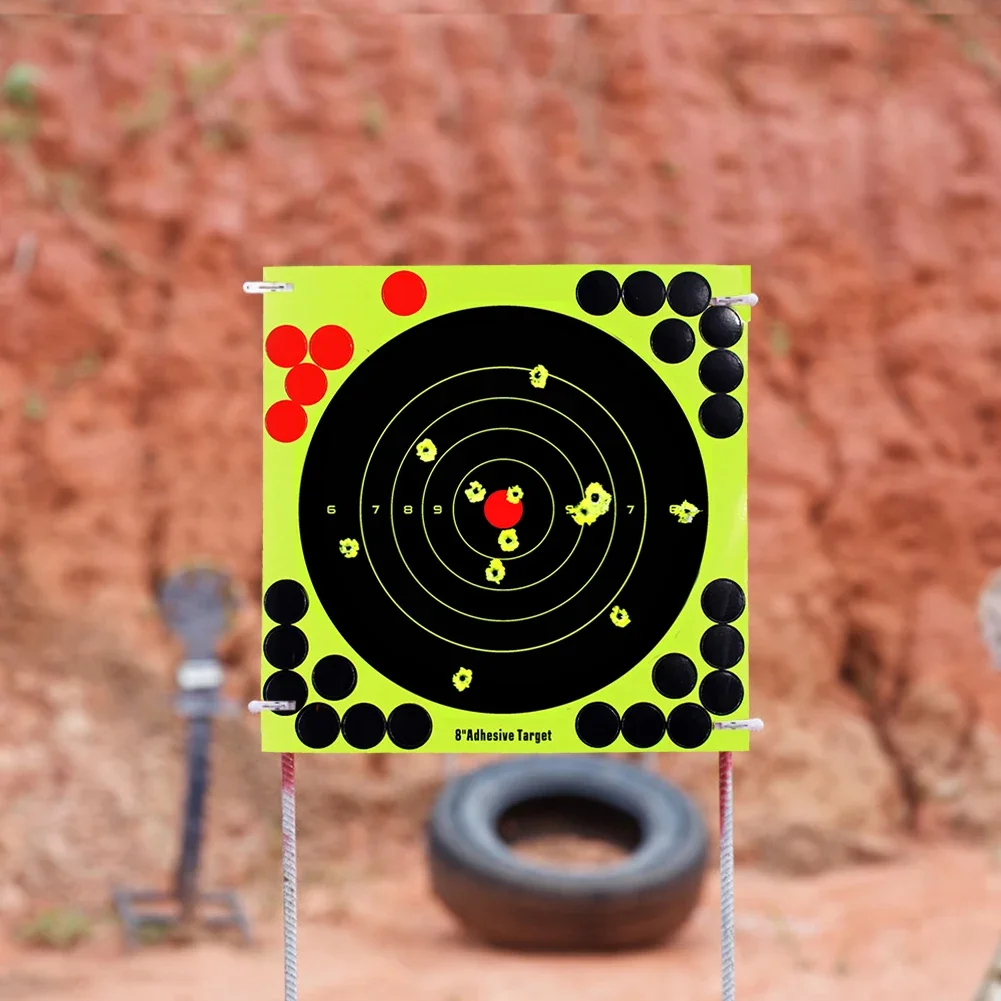 100-10PCS 8-inch Splatter Target High Visibility Adhesive Shooting Target Stickers Reactive Hunting Shooting Training Paper - Image 2