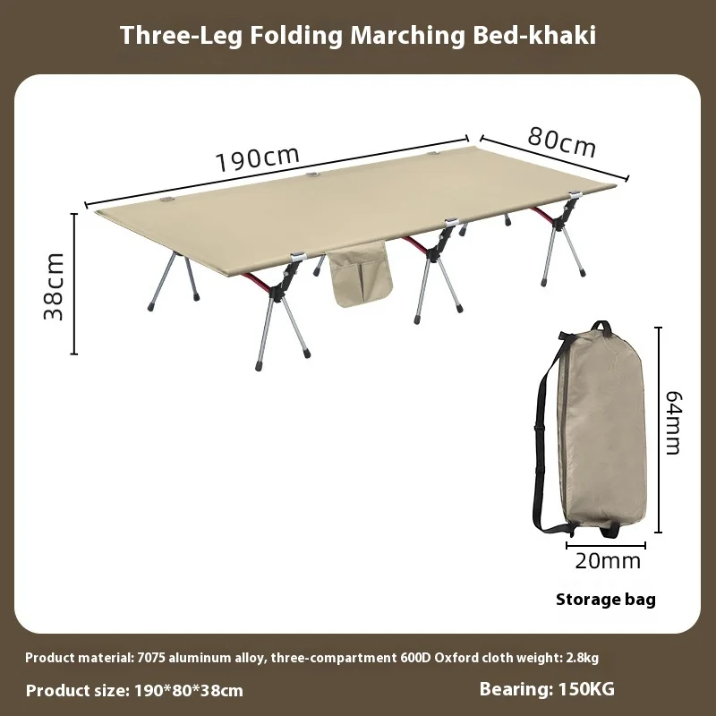Lohascamping 90cm widen Camping cot Ultralight Portable High-low dual-purpose folding Bed Backpacking Travel hiking Sleeping Cot - Image 7