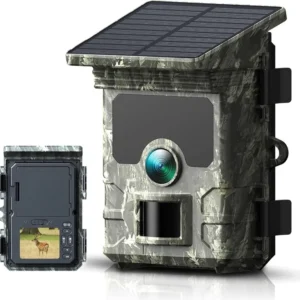 30MP 2K Solar Panel Hunting Camera Infrared Night Vision Monitoring Wildlife Trap Trail Camera Video Photo Recorder Cam