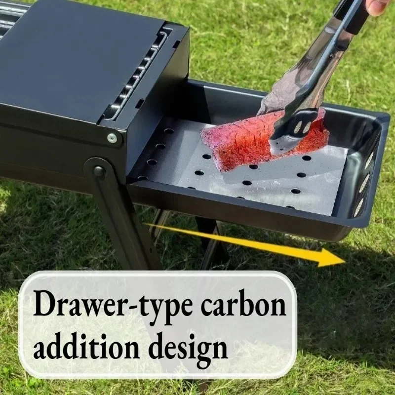 Household Barbecue Grill Stove Stainless Steel Outdoor Camping Folding Charcoal Stove Park Picnic Camp Cooking Supplies - Image 5