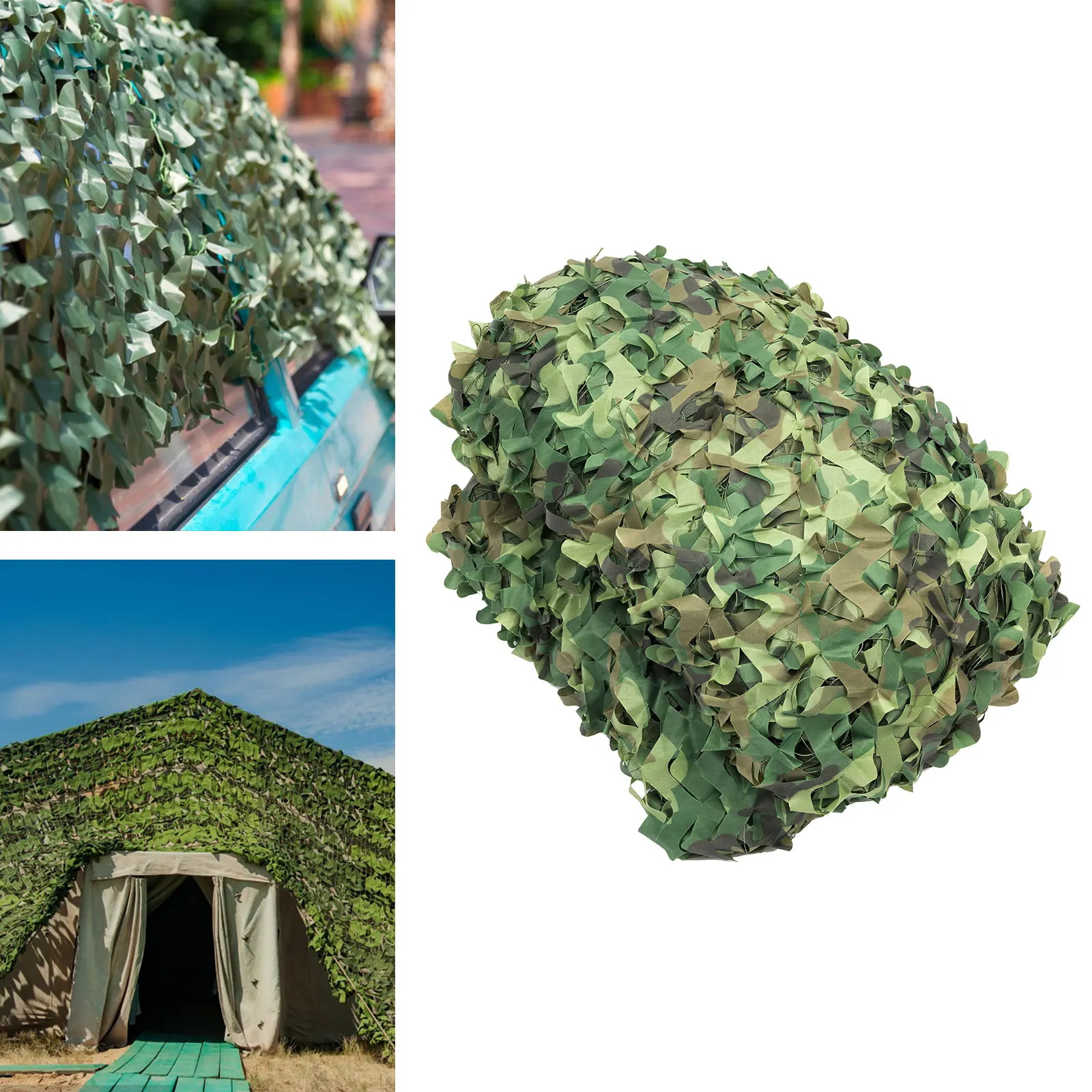 Camouflage Net 8x8m 210D Oxford Polyester Woodland Waterproof Foldable Hunting Camping Military Camo Outdoor Net - Image 2