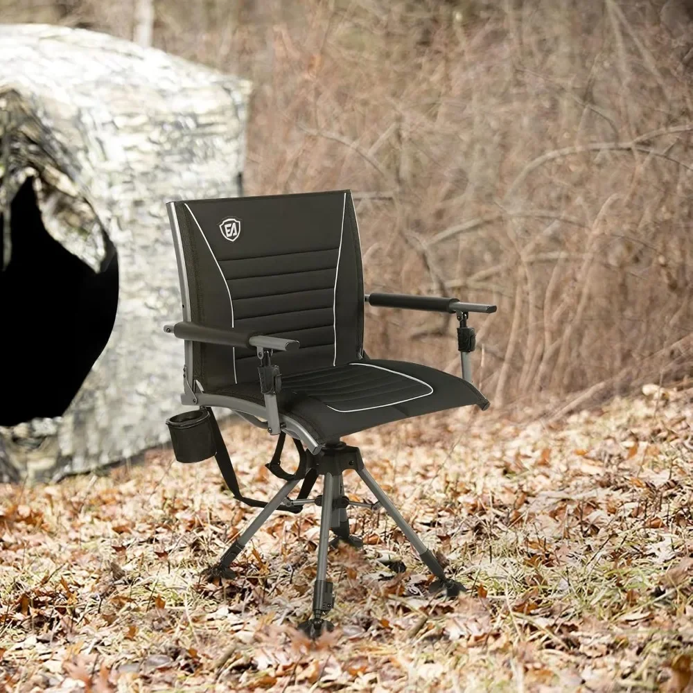 Customizable 360° Silent Swivel Hunting Chair for Blinds, Adjustable Folding Hunting Seats for Outdoor Activities, Fishing, Supp - Image 2