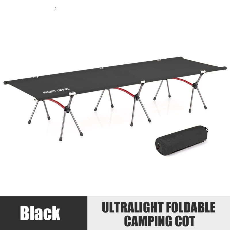 WESTTUNE Camping Cot with Leg Extenders Portable Folding Bed Ultralight Aluminum Alloy Sleeping Cot for Outdoor Hiking Travel - Image 9