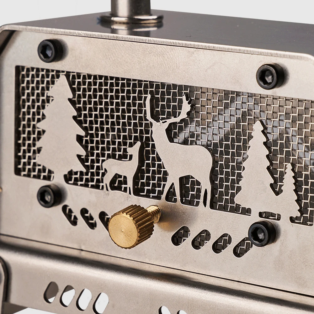 Mini Tent Stove with Chimney Outdoor Firewood Stove Stainless Steel Wood Burning Stove for Outdoor Cooking BBQ - Image 5