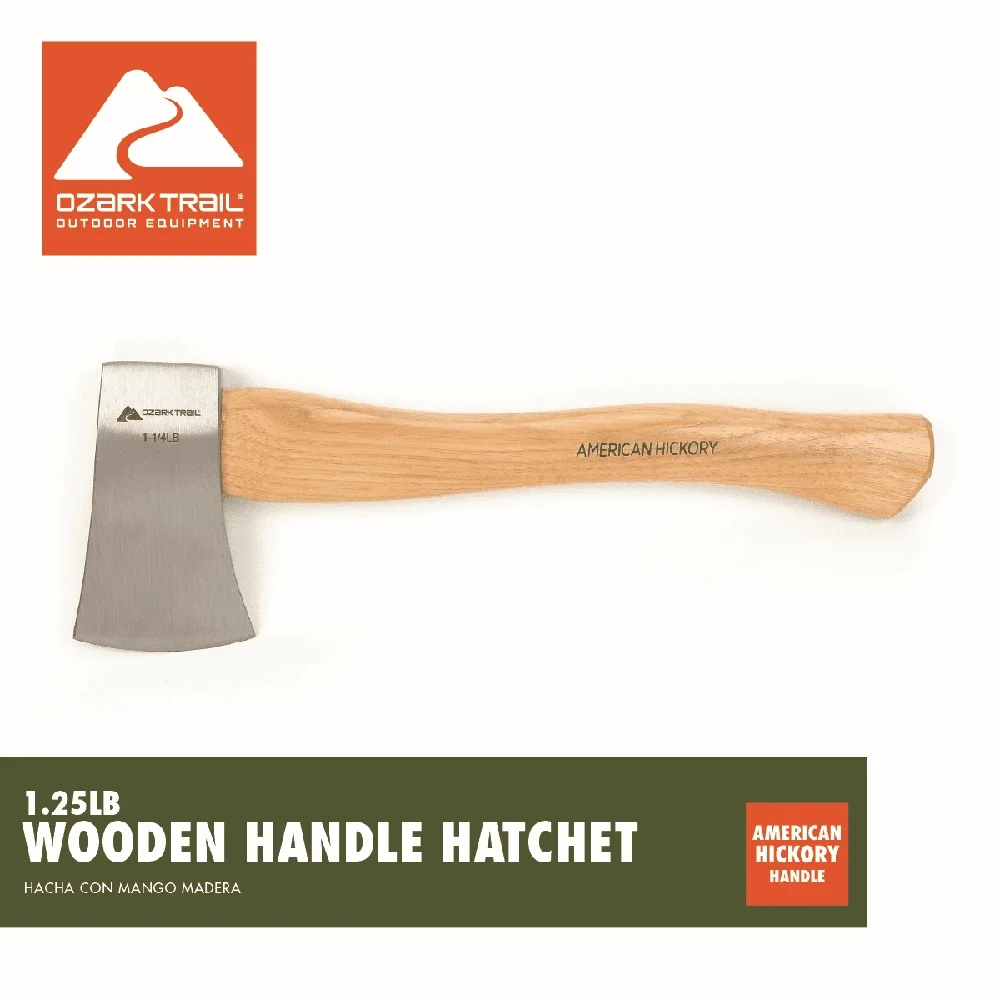 1.25 lb Hatchet Axe with 12 Inch Hickory Handle Camping Outdoor Survival Gardening and Kindling Tool - Image 2