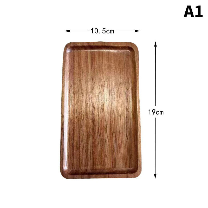 1PC Wooden Serving Trays Oval Wood Tray Platters for Serving Food Dishes Dinner Plates Solid Wood Round Dessert Plate - Image 12