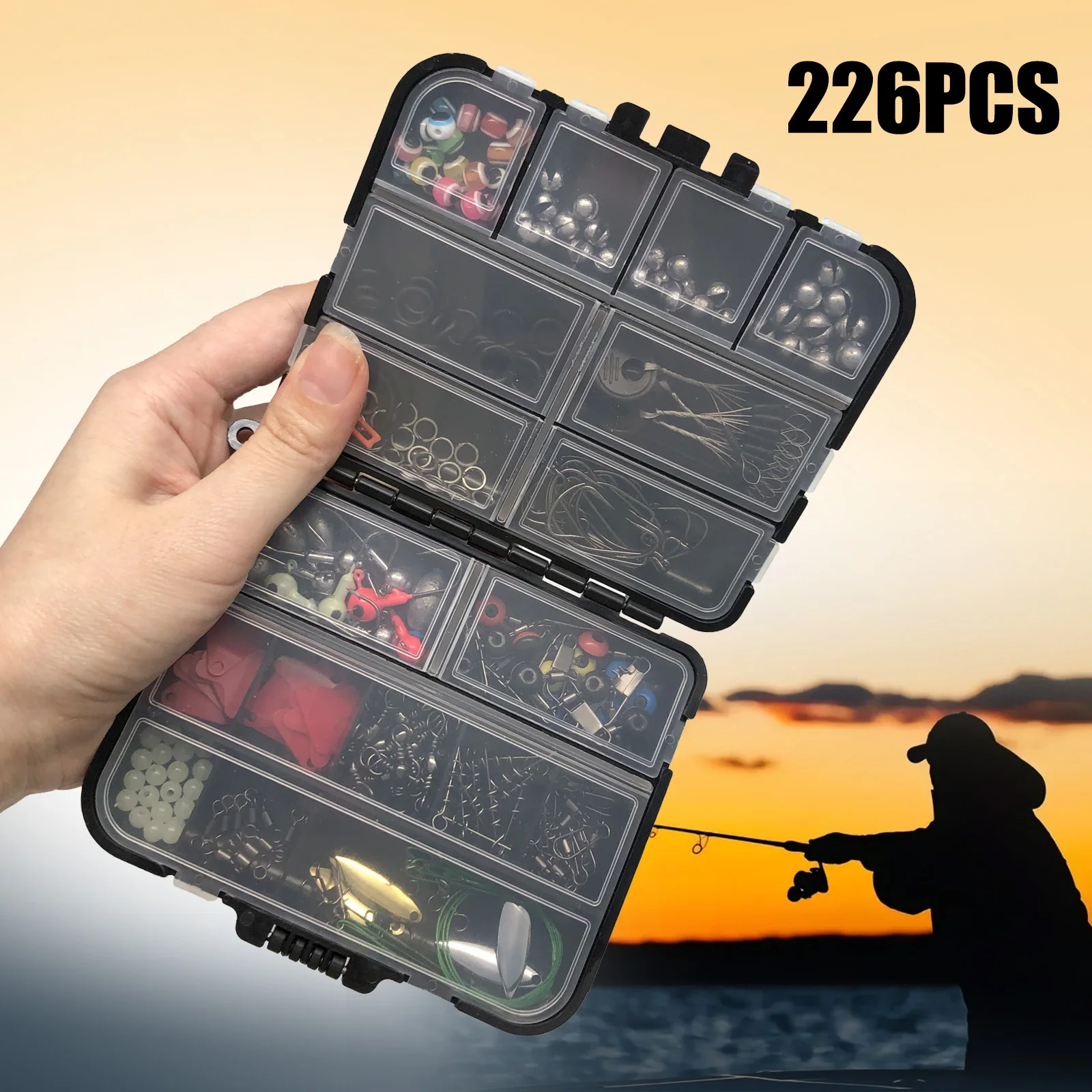 170-410pcs Professional Fishing Kit with Tackle Box, Hooks Sinkers Swivels for Bass Trout Saltwater Fishing Complete Lure Set - Image 4