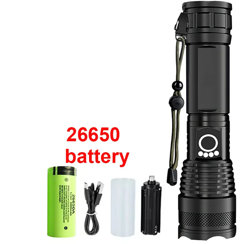 High Power Rechargeable LED Tactical Flashlight Aluminum Alloy Telescopic Zoom Torch Lamp for Outdoor Camping Fishing - Image 11