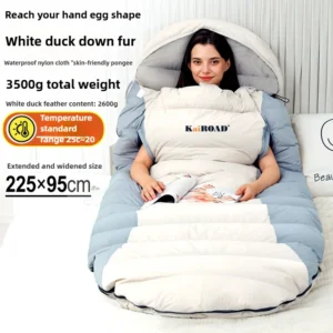 Reachable Down Sleeping Bag Egg-shaped Widened Feather Sleeping Bag Adult Camping Outdoor Warmth Large Size Temperature Lock