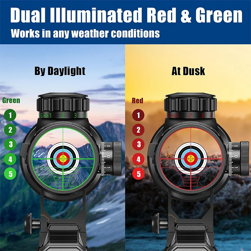 6-24x50 AO Rifle Scope Hunting Long-Range Scope Illuminated Red/Green Reticle Tactical Optical Sight for Rifle - Image 2