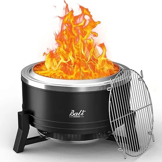 Wood Burning Portable Outdoor Fire Pit, 22 Inch Smokeless Patio Fire Pit with Ash Pan, Suitable for Patio and Garden Use - Image 7