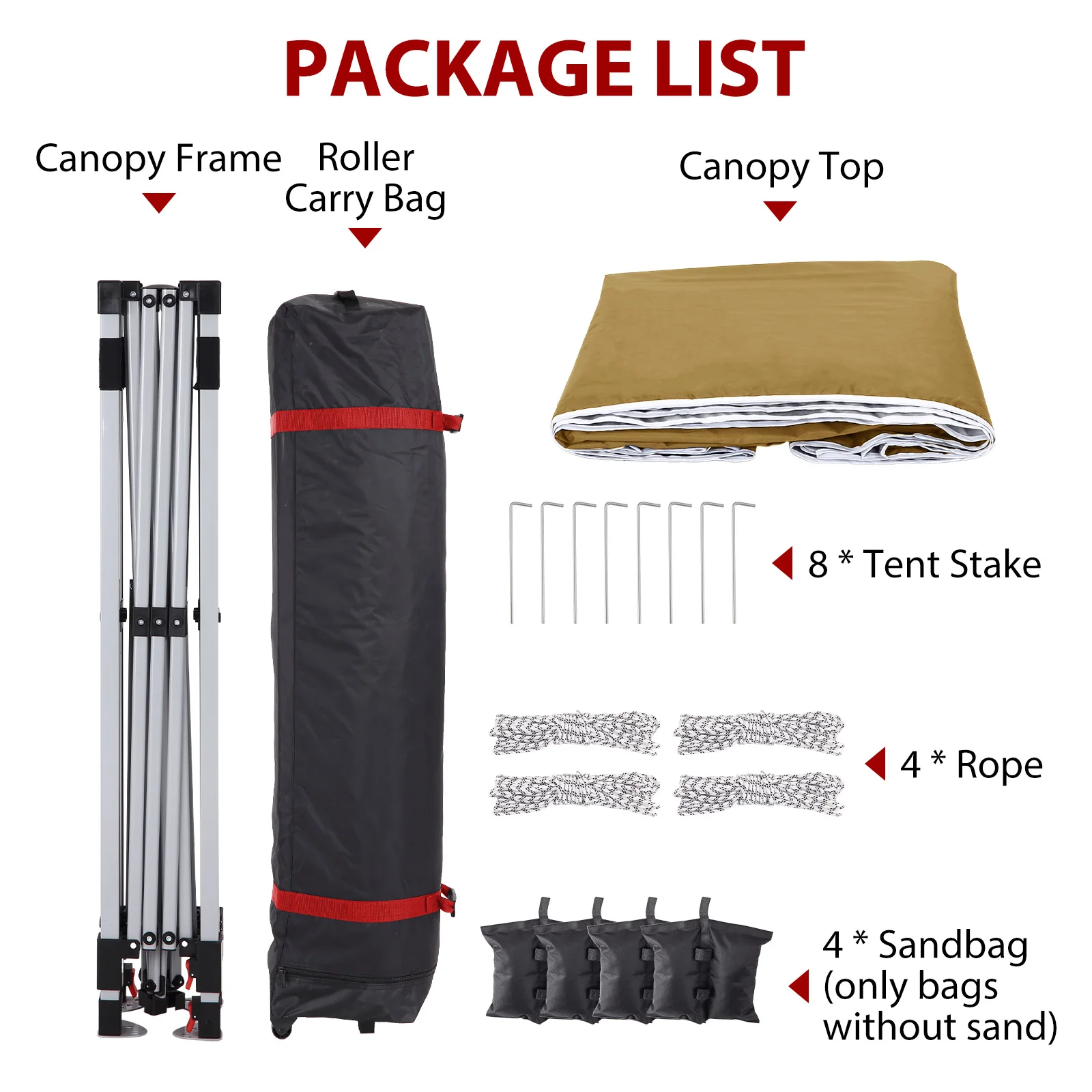 10x10ft Center Locking Canopy Tent, Portable Outdoor Canopy Tent, Height Adjustable Straight Legs, Waterproof and UV Protection - Image 4